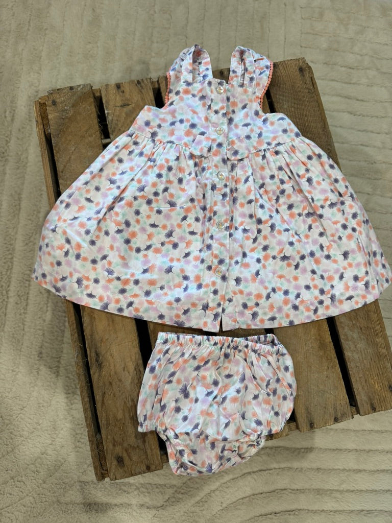 Robe + bloomer imprimé pastel Sergent Major 6 mois ♻️