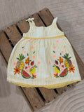 Robe "fruit et fleur" sequins jaune/blanc Du Pareil au Même 9 mois ♻️