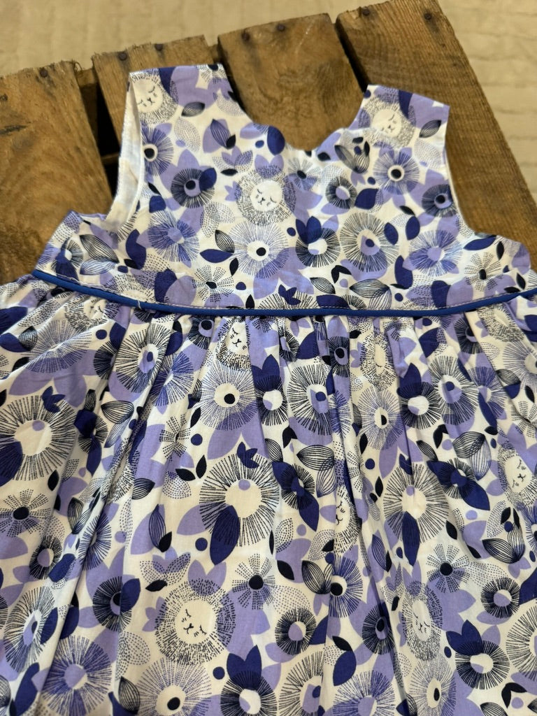 Robe "pétales" violet/blanc Du Pareil au Même 6 mois ♻️