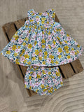 Robe fleurie+ bloomer vert/rose/blanc Du Pareil au Même 9 mois ♻️