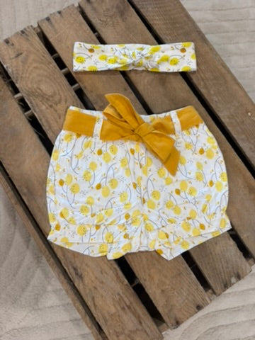 Short "citron"+ bandeau jaune/blanc Du Pareil au Même 6 mois ♻️