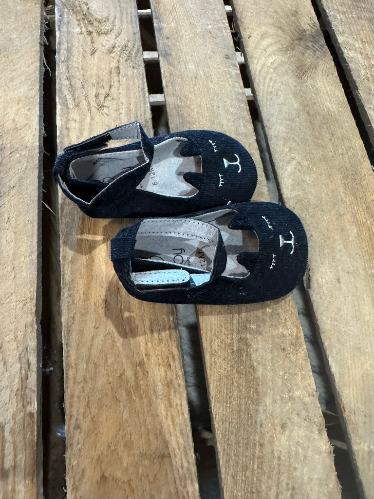 Ballerines "chat" en velours noir Gémo 6-12 mois ♻️