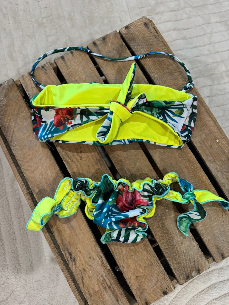 Maillot de bain 2 pièces imprimé floral multicolore - XS ♻️