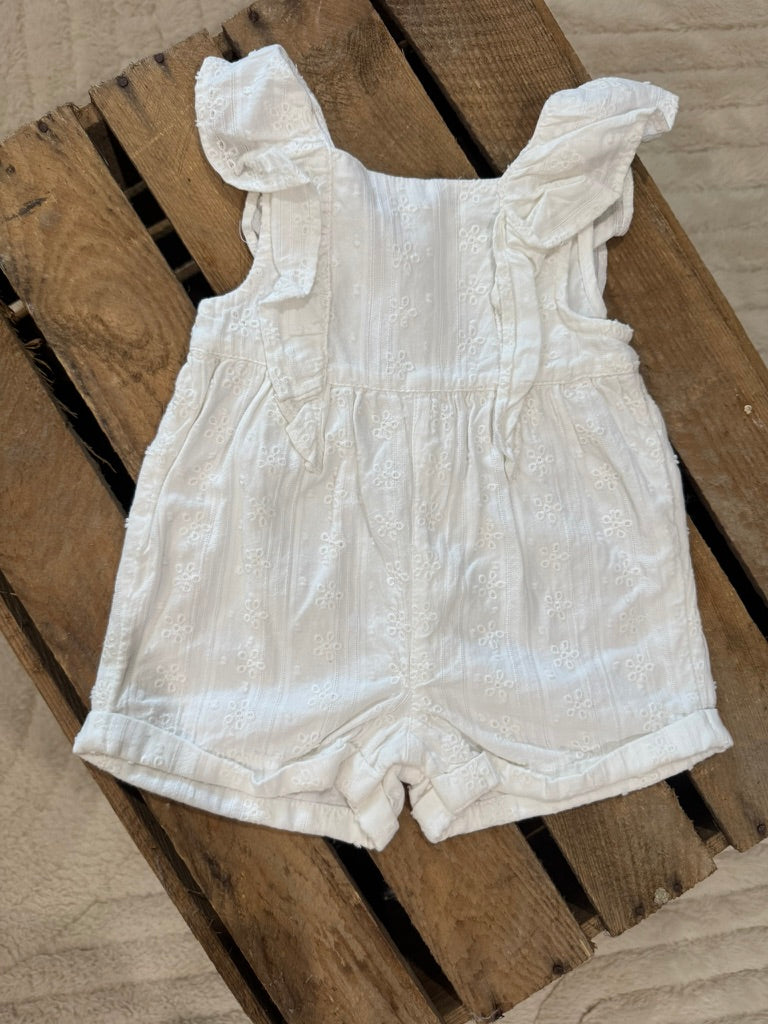 Combishort blanc broderies fleurs Tape à l'Oeil 3 mois ♻️