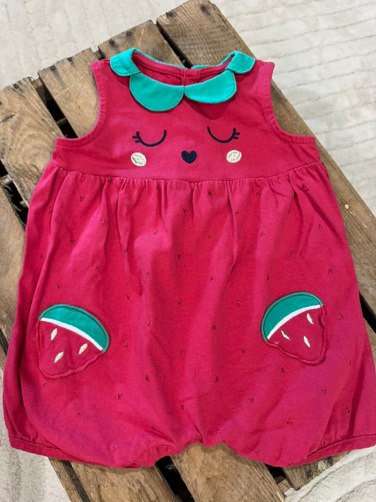 Combishort fraise 🍓 rouge Du Pareil au Même 12 mois ♻️