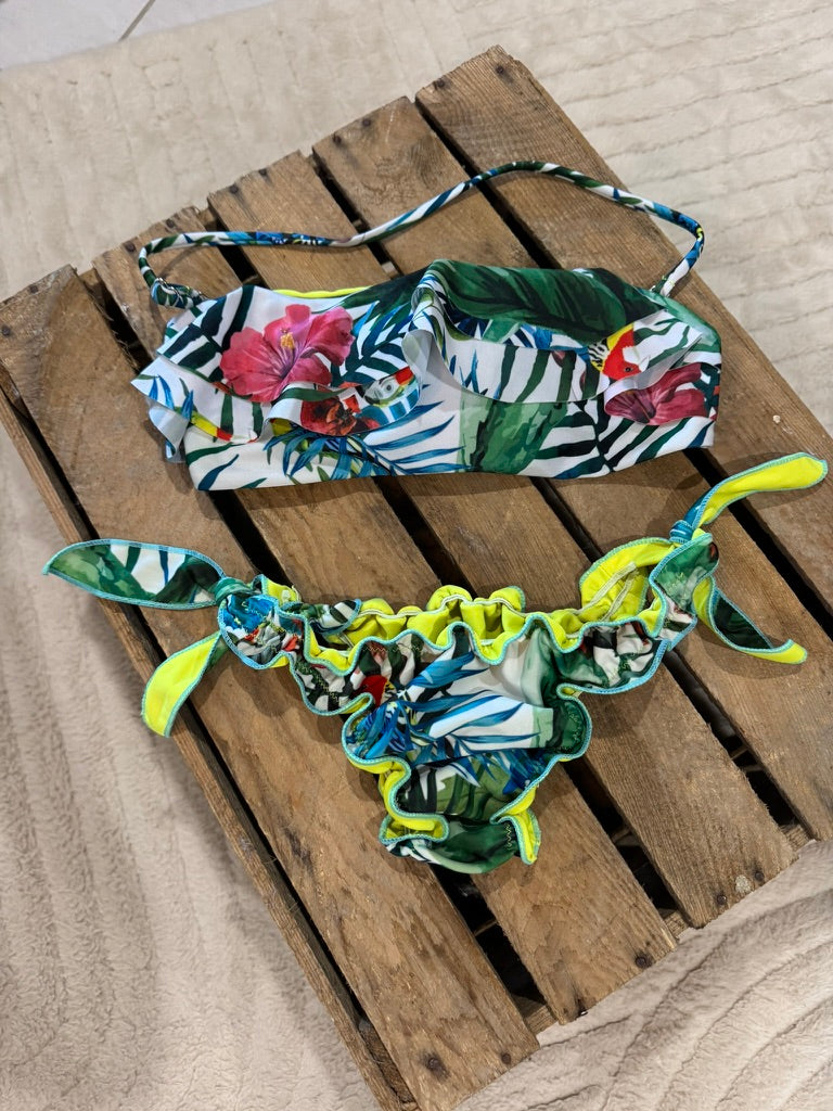 Maillot de bain 2 pièces imprimé floral multicolore - XS ♻️