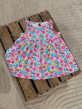 Robe grosses fleurs rose/vert/blanc Du Pareil au Même 9 mois ♻️