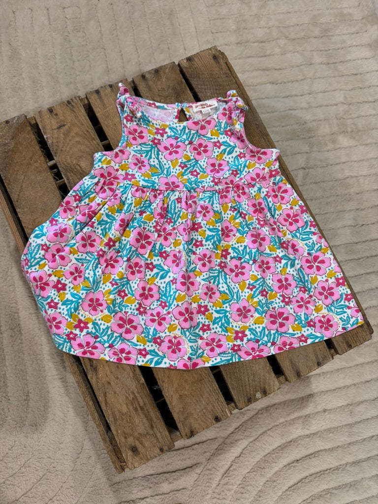 Robe grosses fleurs rose/vert/blanc Du Pareil au Même 9 mois ♻️