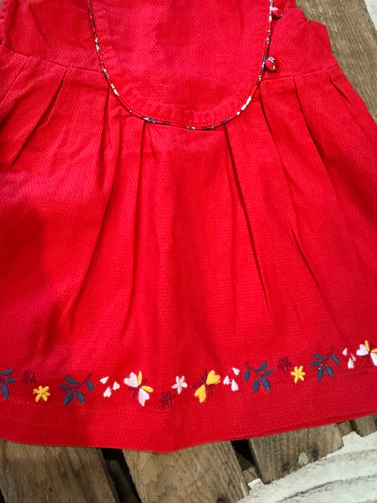 Robe broderie fleurs rouge Sergent Major 9 mois ♻️