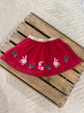 Jupe "Noel" rouge et paillettes dorées Du Pareil au Même 6 mois ♻️