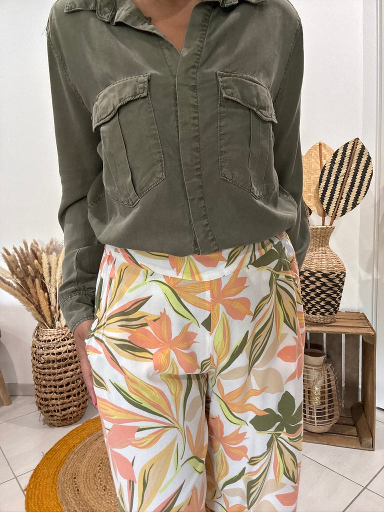 Chemise en lyocell poches poitrine kaki H&M - 36 ♻️