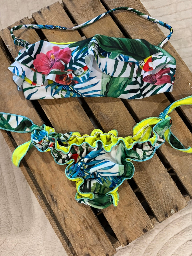 Maillot de bain 2 pièces imprimé floral multicolore - XS ♻️