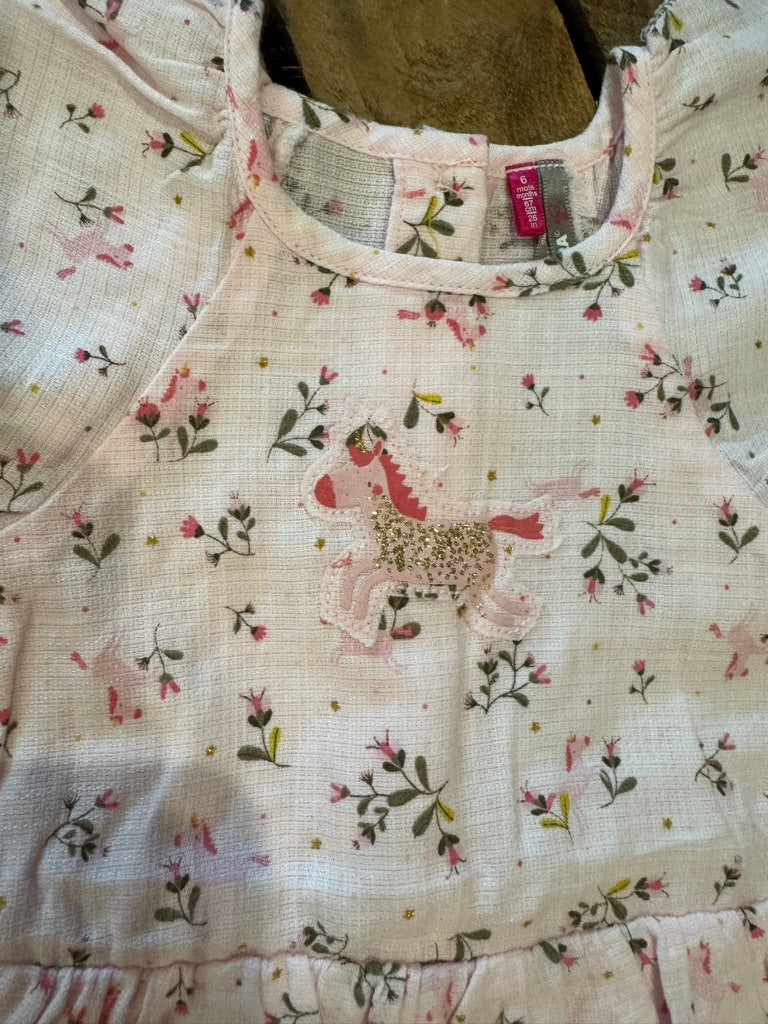 Combishort "licorne" floral rose Orchestra 6 mois ♻️