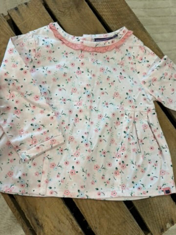 Blouse manches longues fleurie rose Sergent Major 9 mois ♻️