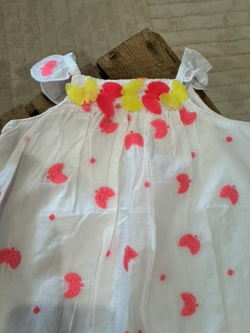 Ensemble blouse et short blanc/rose Du Pareil au Même 6 mois ♻️