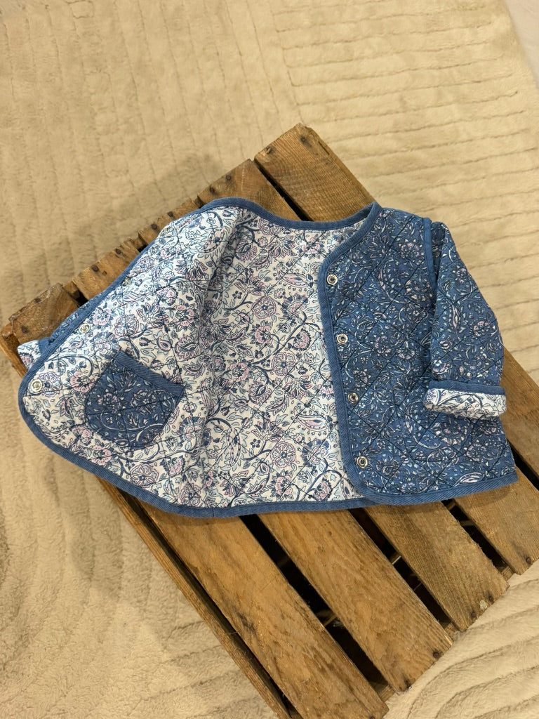 Veste matelassée réversible blanc/bleu/rose Du Pareil au Même 9 mois ♻️
