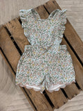 Combishort fleuri abricot/vert/blanc Vertbaudet 9 mois ♻️
