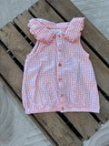 Blouse vichy corail/rose/blanc Primark 9-12 mois ♻️