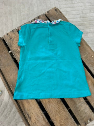 T-shirt imprimé fleur et oiseau vert Du Pareil au Même 18 mois ♻️