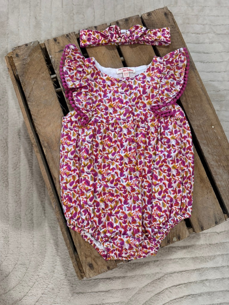 Combinaison courte + bandeau feuillage 🍂 Du Pareil au Même 12 mois ♻️