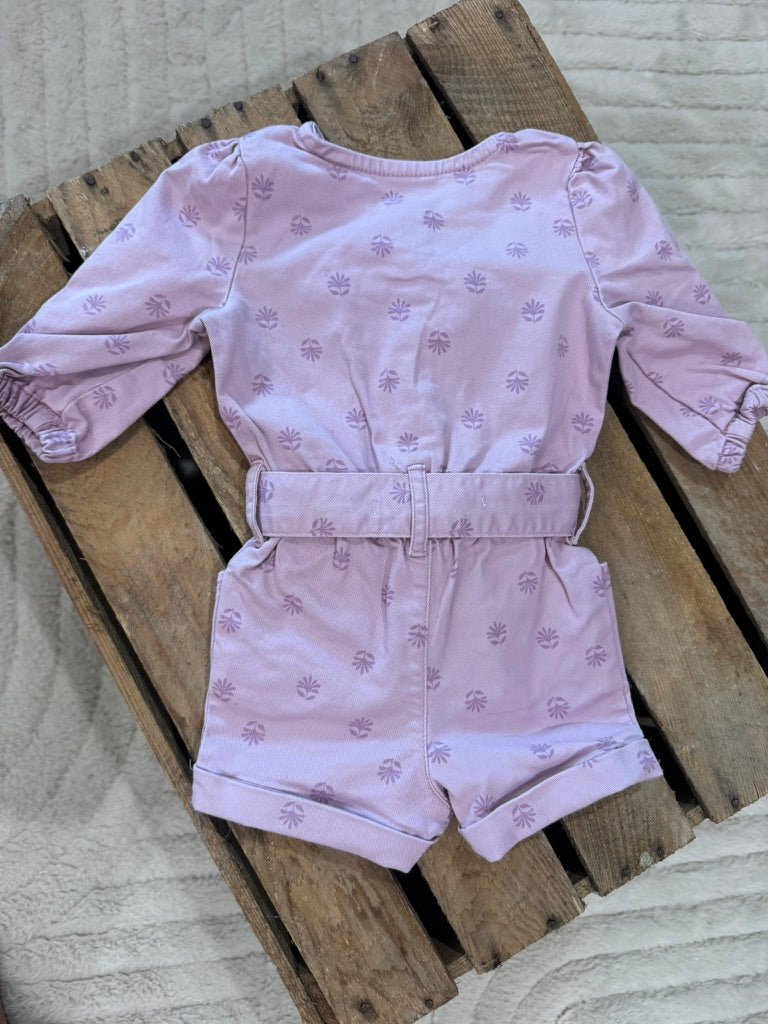 Combishort à manches longues mauve Tape à l'Oeil 3 mois ♻️