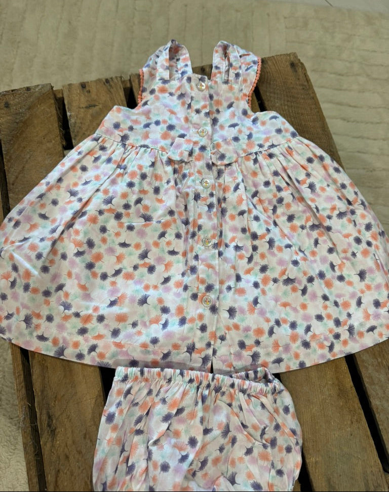 Robe + bloomer imprimé pastel Sergent Major 6 mois ♻️
