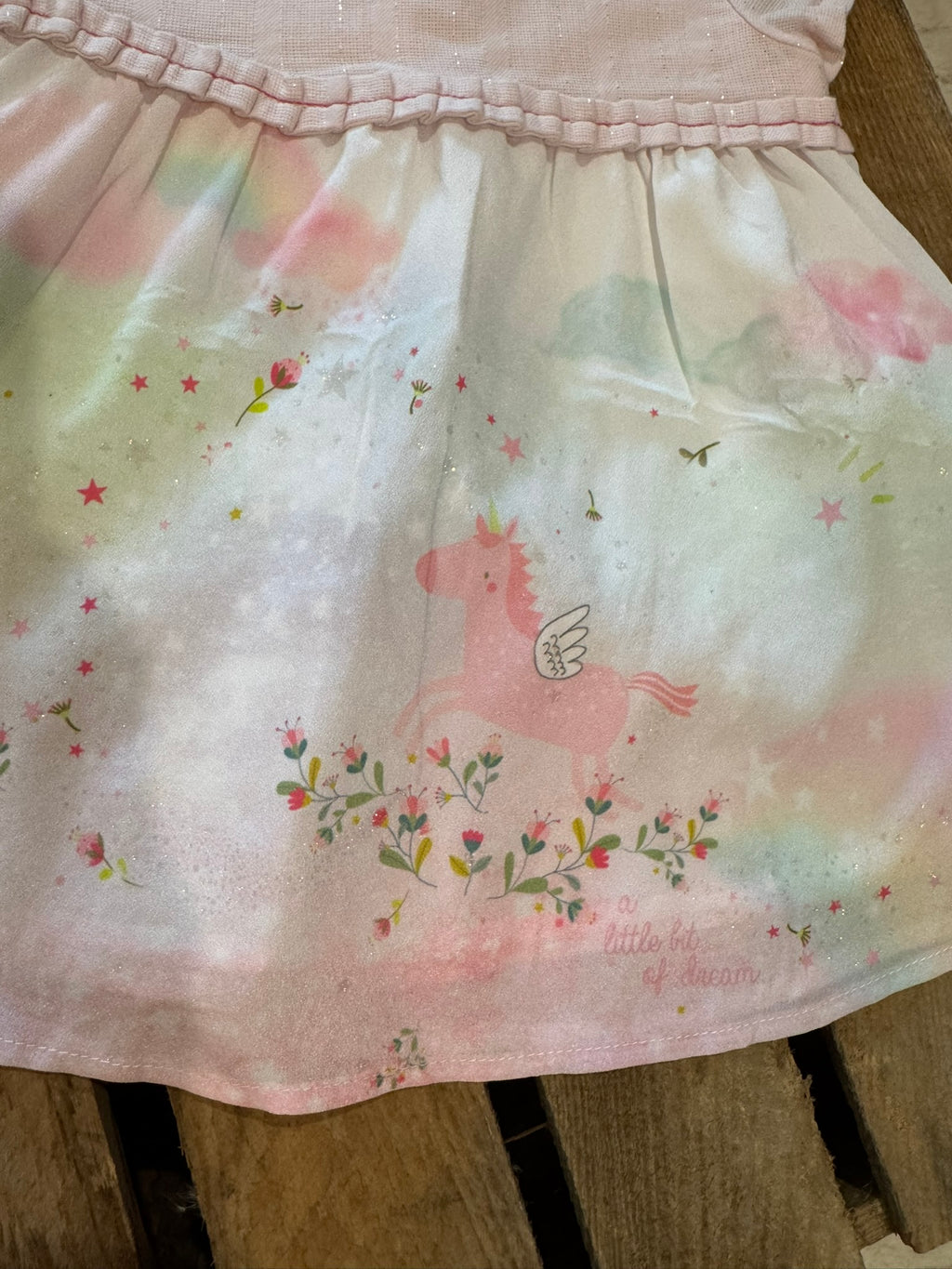 Robe "monde féerique" rose/vert pastel Orchestra 6 mois ♻️