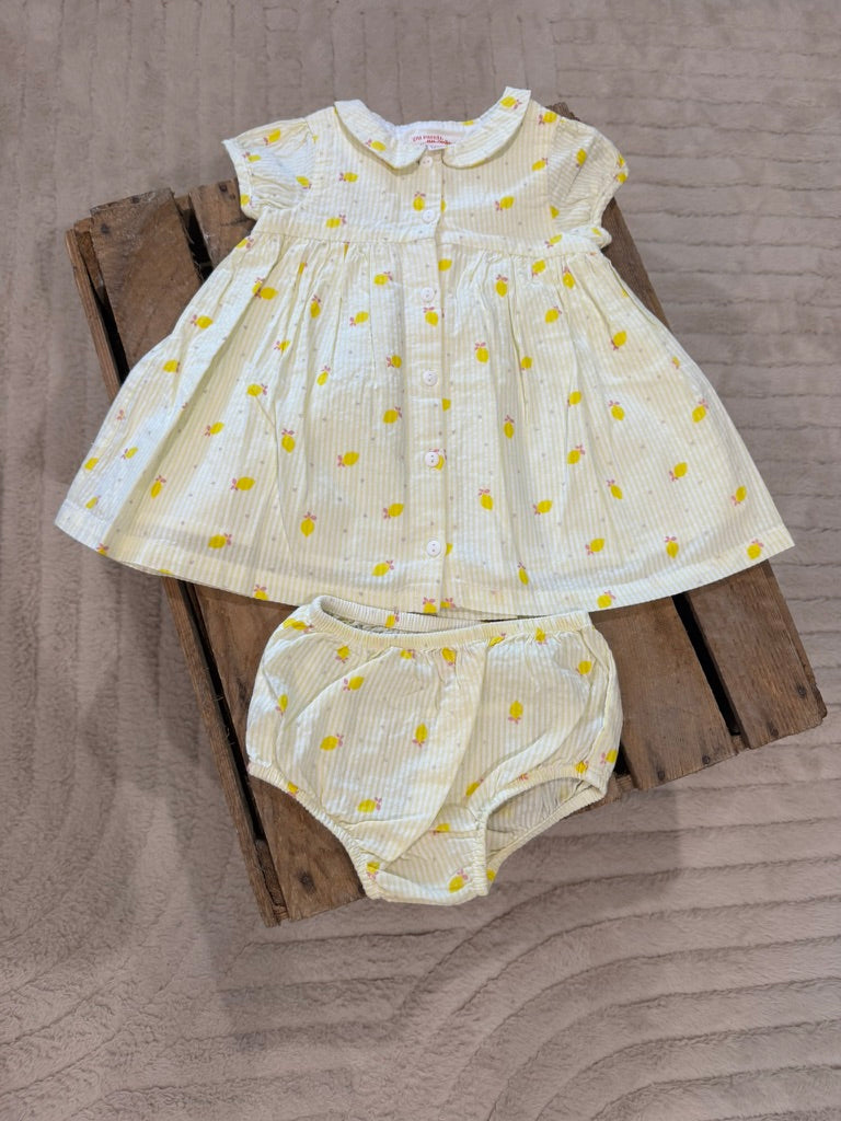 Robe "citron"+ bloomer jaune Du Pareil au Même 6 mois ♻️