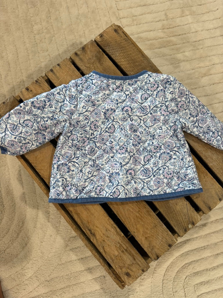 Veste matelassée réversible blanc/bleu/rose Du Pareil au Même 9 mois ♻️