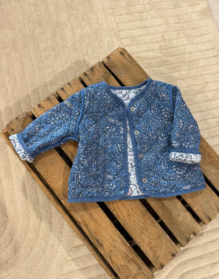 Veste matelassée réversible blanc/bleu/rose Du Pareil au Même 9 mois ♻️