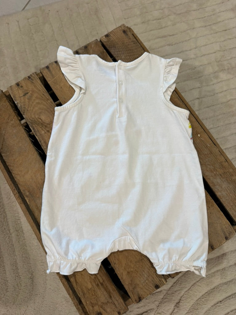 Combishort "félins" blanc/pastel Du Pareil au Même 9 mois ♻️
