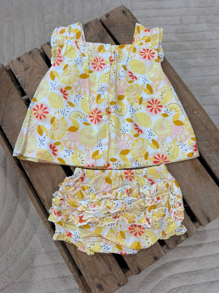 Ensemble blouse et short "citron" jaune Du Pareil au Même 6 mois ♻️