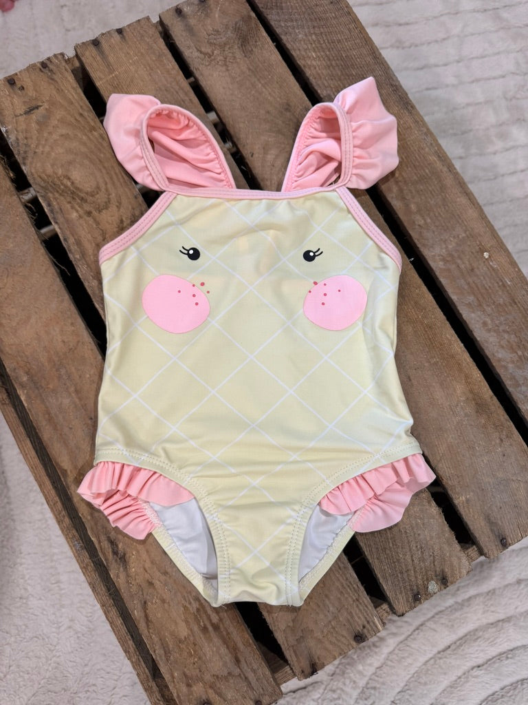 Maillot de bain 1 pièce jaune Vertbaudet 12 mois ♻️