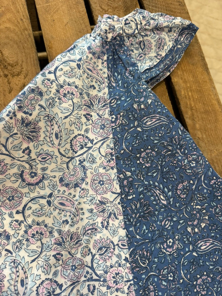 Robe fleurie évasée+ bandeau bleu/blanc Du Pareil eu Même 9 mois ♻️