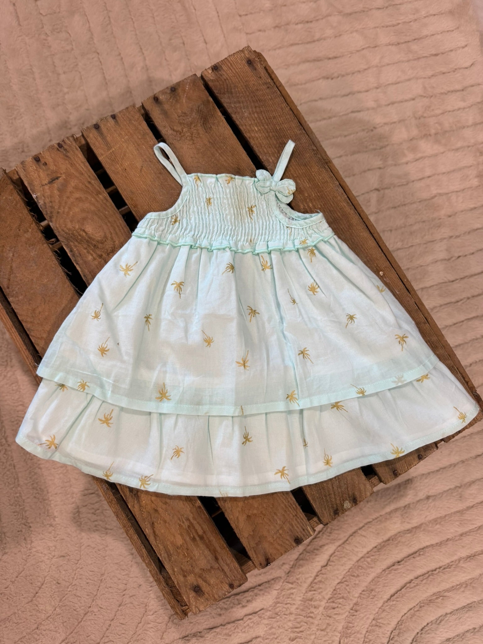 Robe "palmier or" vert d'eau Orchestra 6 mois ♻️