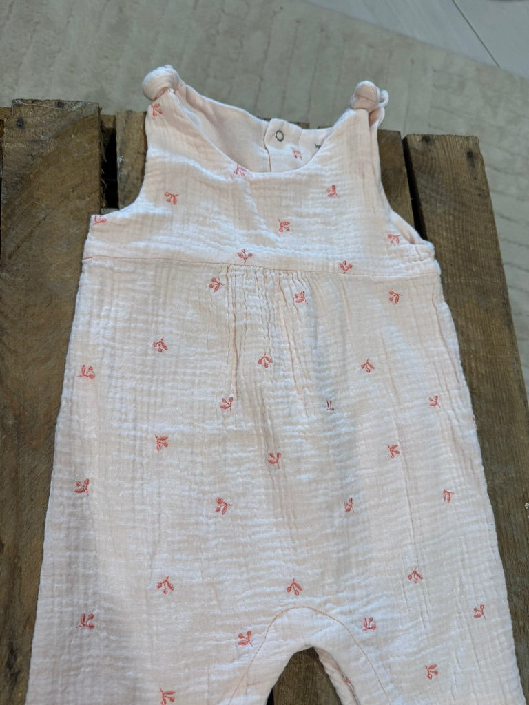 Combipantalon gaz de coton rose/abricot Vertbaudet 9 mois ♻️