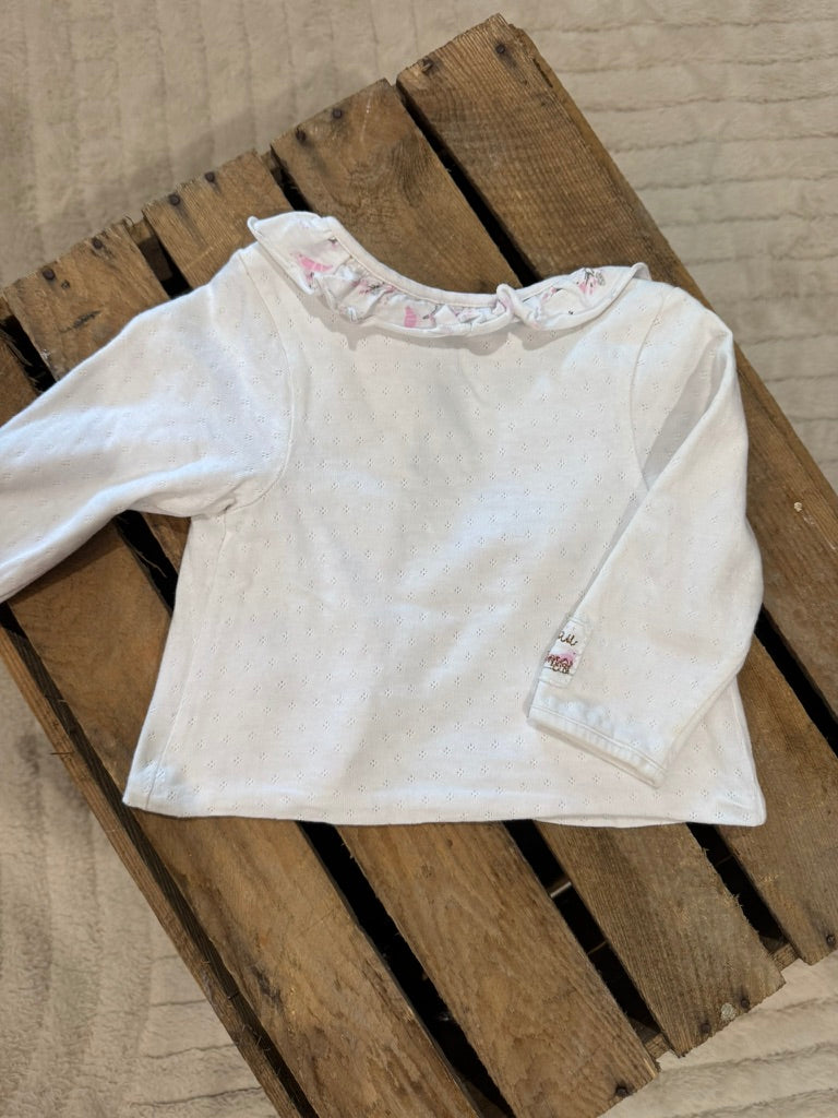 Robe + gilet "oiseau" blanc/rose Orchestra 9 mois ♻️