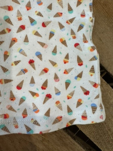 T-shirt "glace" col Claudine blanc/corail Du Pareil au Même 6 mois ♻️