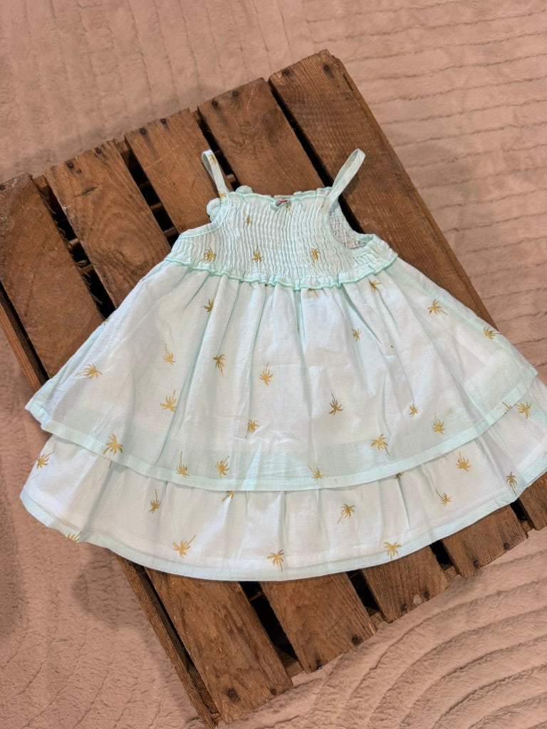 Robe "palmier or" vert d'eau Orchestra 6 mois ♻️