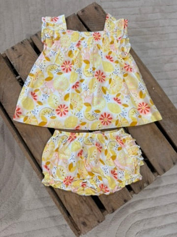 Ensemble blouse et short "citron" jaune Du Pareil au Même 6 mois ♻️