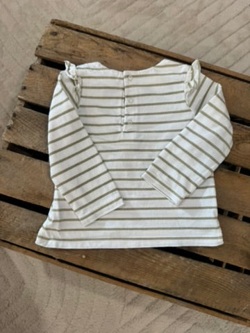 T-shirt "Joyeux Noel" blanc rayures paillettes Du Pareil au Même 12 mois ♻️