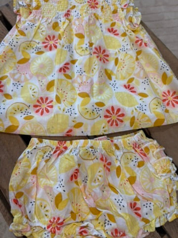 Ensemble blouse et short "citron" jaune Du Pareil au Même 6 mois ♻️
