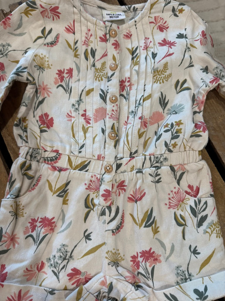 Combishort manches longues imprimé floral Tape à L'Oeil 9 mois ♻️
