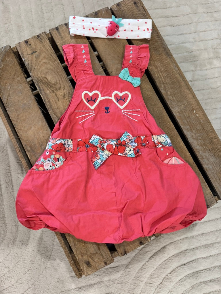 Robe "chat" forme boule+ bandeau "fraise" Du Pareil au Même 9 mois ♻️