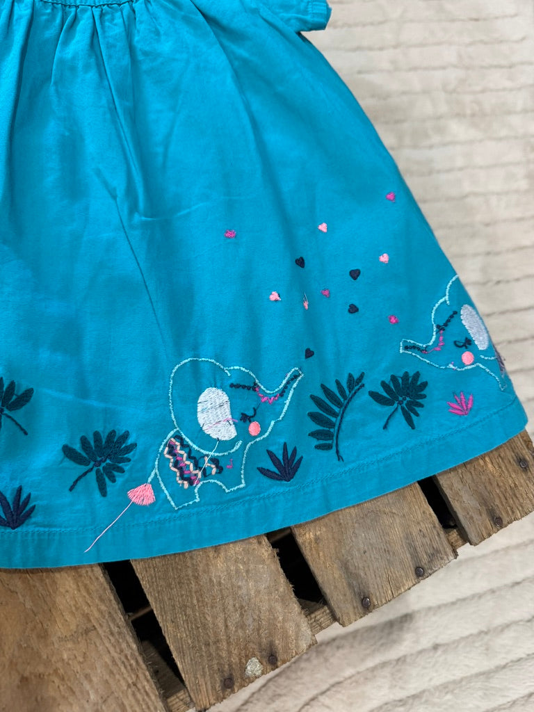 Robe "éléphant" vert turquoise Du Pareil au Même 9 mois ♻️