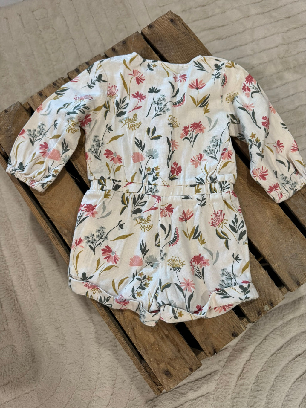 Combishort manches longues imprimé floral Tape à L'Oeil 9 mois ♻️