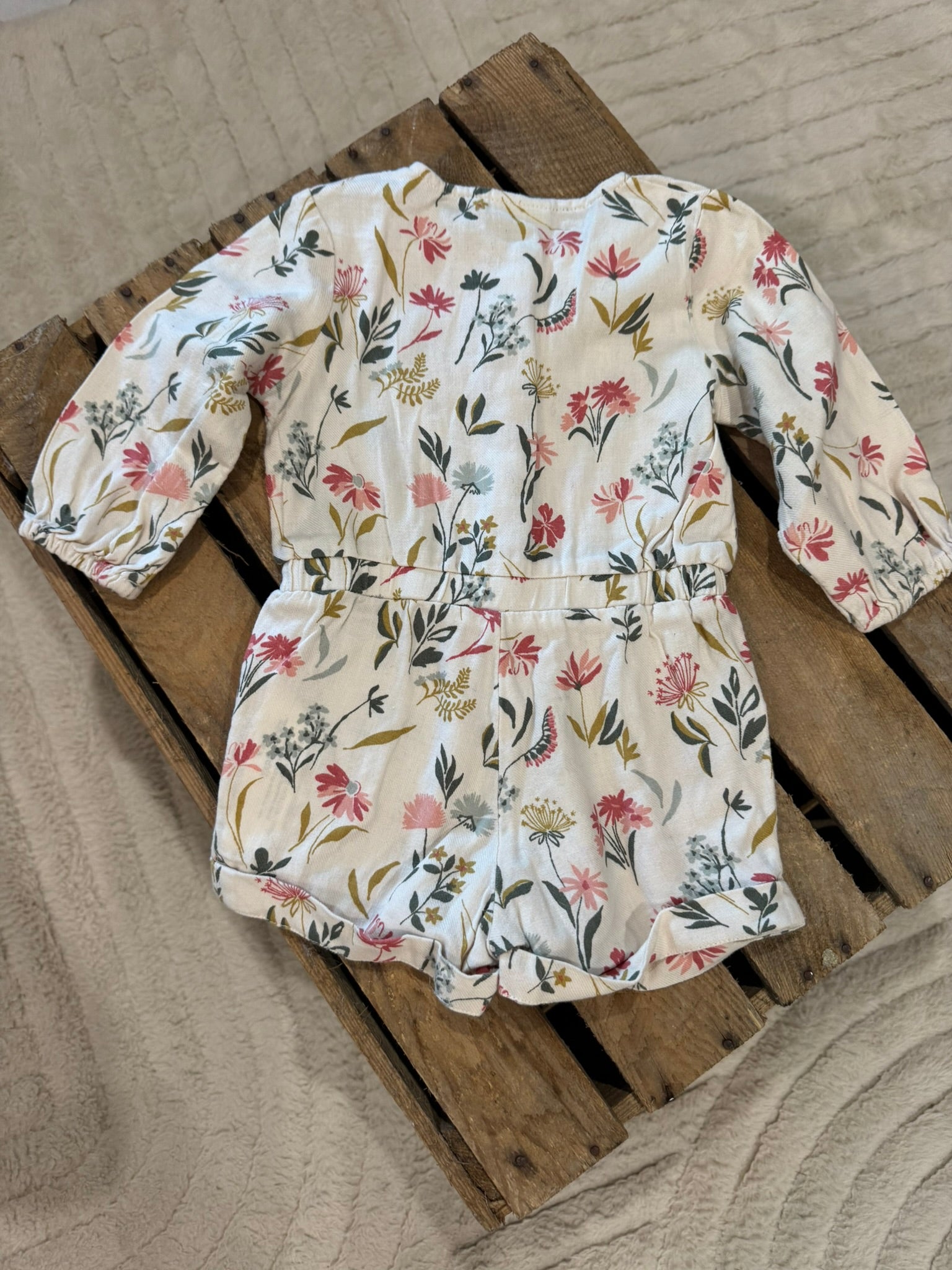 Combishort manches longues imprimé floral Tape à L'Oeil 9 mois ♻️