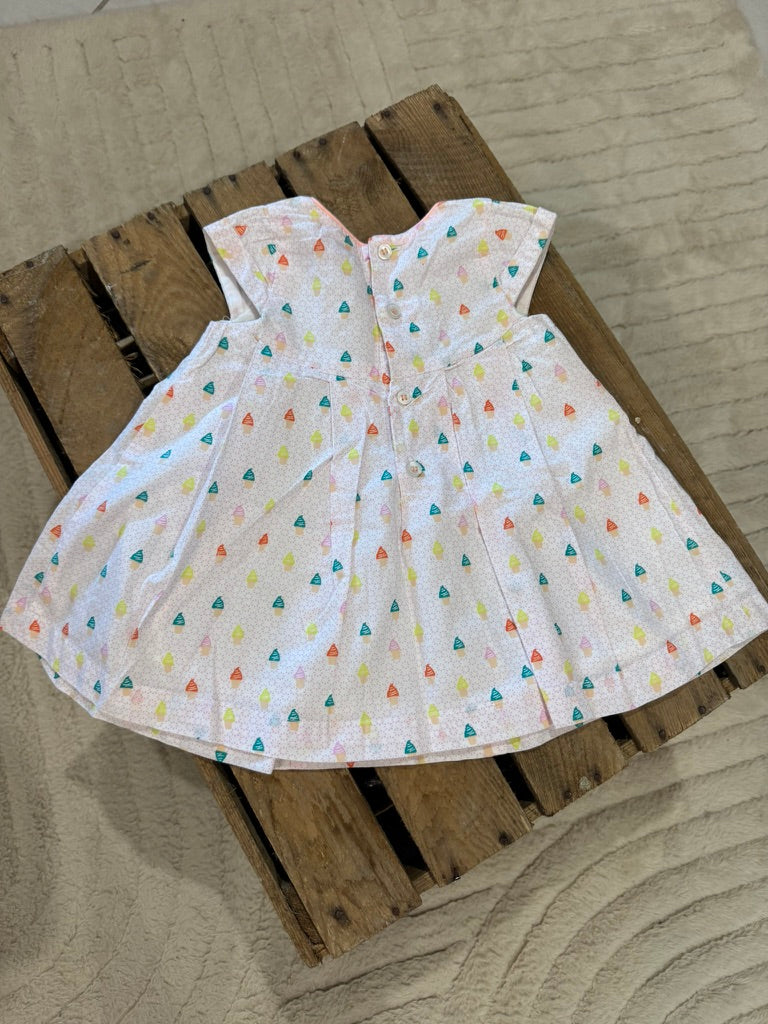 Robe "glace" blanc/multicolore Tissaia 6 mois ♻️