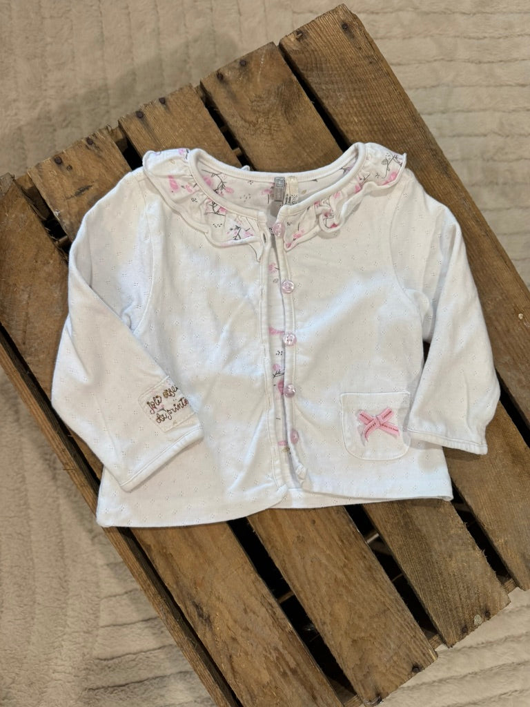 Robe + gilet "oiseau" blanc/rose Orchestra 9 mois ♻️