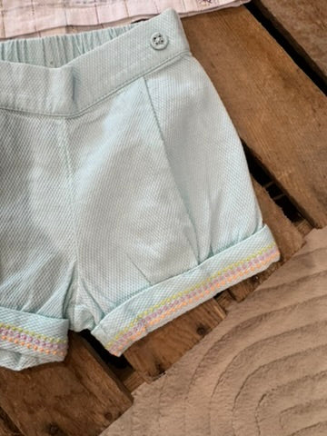 Ensemble blouse et short blanc/vert Sergent Major 6 mois ♻️